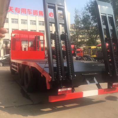 東風(fēng)錦程30噸挖掘機(jī)平板車(chē) 專(zhuān)業(yè)勾機(jī)拖車(chē)出售，可定制貨箱欄板